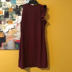 NWT Naked Zebra Burgandy Sleeveless Shift Dress L